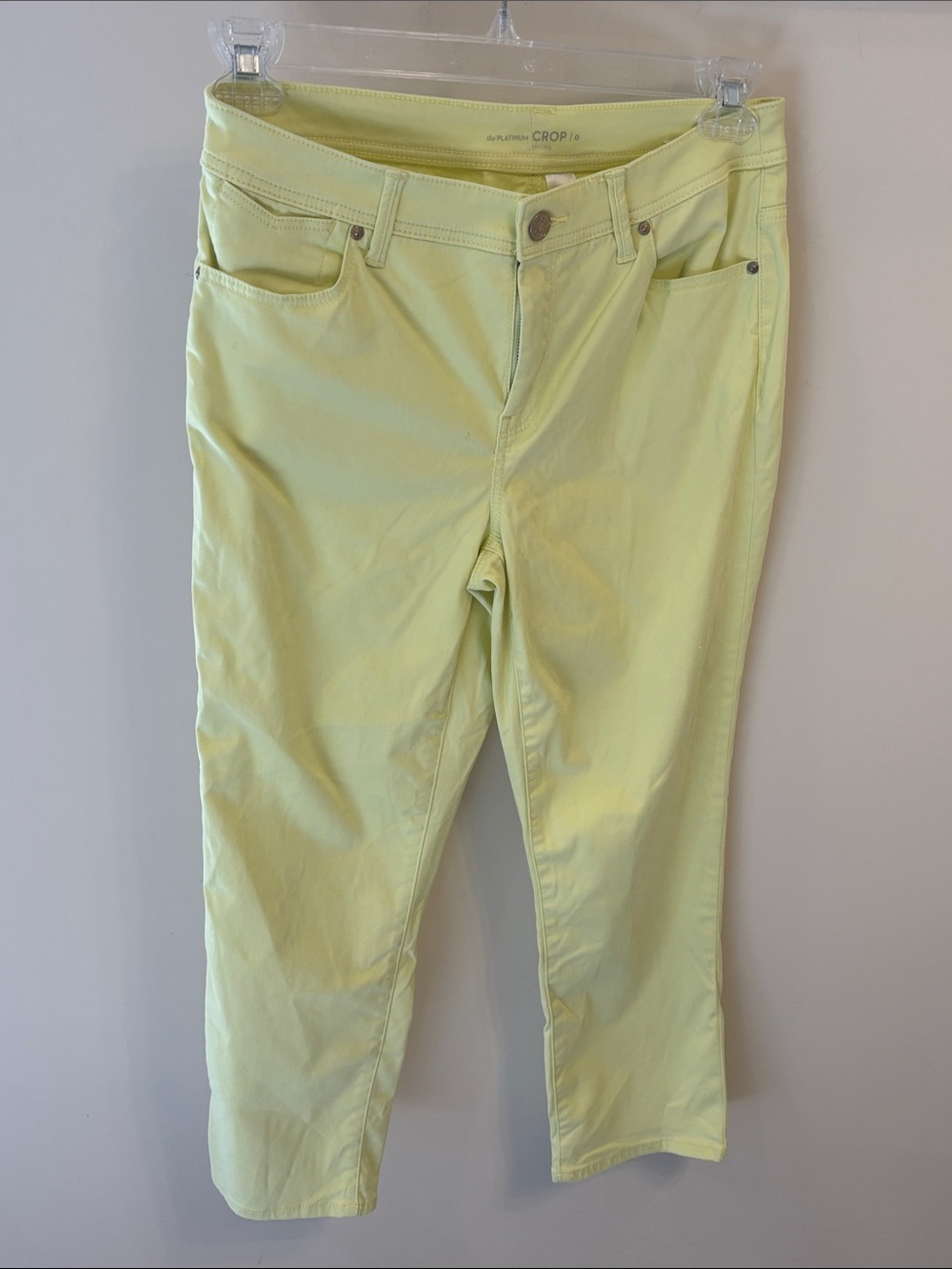 Chico's the Platinum Crop Lime/Lemon Cropped Pants